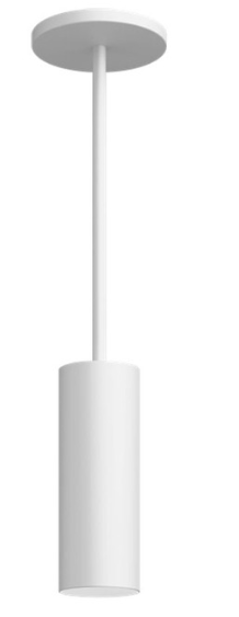 Visual Comfort Architectural ENCY3RP-L12927WW-UNV-BW Entra 3 Inch Wall Wash Cylinder Pendant Without Stem, CCT 2700K, White Finish / Black Color