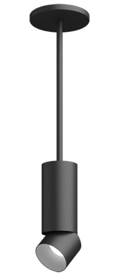 Visual Comfort Architectural ENCY3RP-L159306A-UNV-WB Entra 3 Inch Cylinder Pendant Without Stem, CCT 3000K, Black Finish / White Color