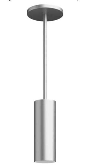 Visual Comfort Architectural ENCY3RP-L199WD6D-UNV-WA Entra 3 Inch Fixed Cylinder Pendant Without Stem, CCT 3000K Warm Dim, Brushed Aluminum Finish / White Color