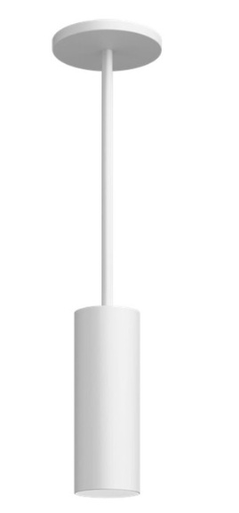 Visual Comfort Architectural ENCY3RP-L199WD6D-UNV-WW Entra 3 Inch Fixed Cylinder Pendant Without Stem, CCT 3000K Warm Dim, White Finish / White Color