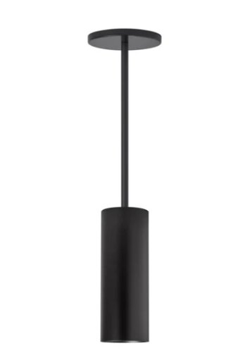 Visual Comfort Architectural ENCY3RP-L199WD4D-UNV-BB ENTRA 3" 19W Fixed LED Cylinder, Pendant Mount, Black Reflector, Black Cylinder, Color Temperature Warm Dim, 40° Beam Spread