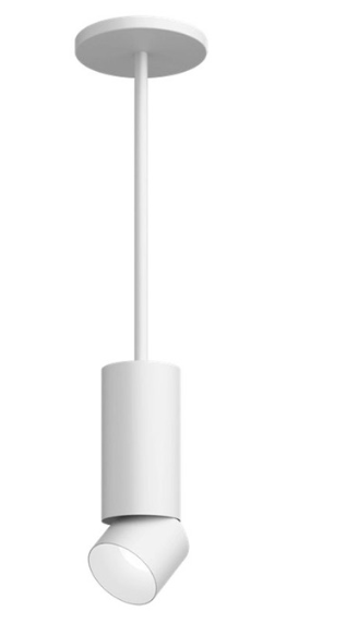 Visual Comfort Architectural ENCY3RP-L279274A-UNV-WW Adjustable Entra 3 Inch Cylinder Pendant Without Stem, CCT 2700K, White Finish / White Reflector