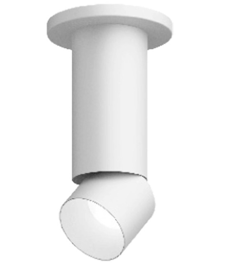 Visual Comfort Architectural ENCY3RS-L199306A-UNV-AW ENTRA 3" 19W Adjustable LED Cylinder, Surface Mount, Brushed Aluminum Reflector, White Cylinder, 3000K, 60° Beam Spread