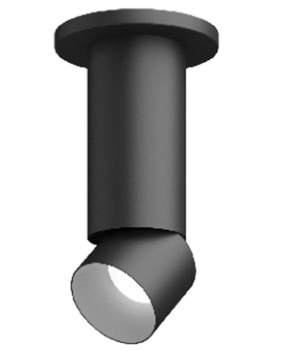 Visual Comfort Architectural ENCY3RS-L199306A-UNV-AB ENTRA 3" 19W Adjustable LED Cylinder, Surface Mount, Brushed Aluminum Reflector, Black Cylinder, 3000K, 60° Beam Spread