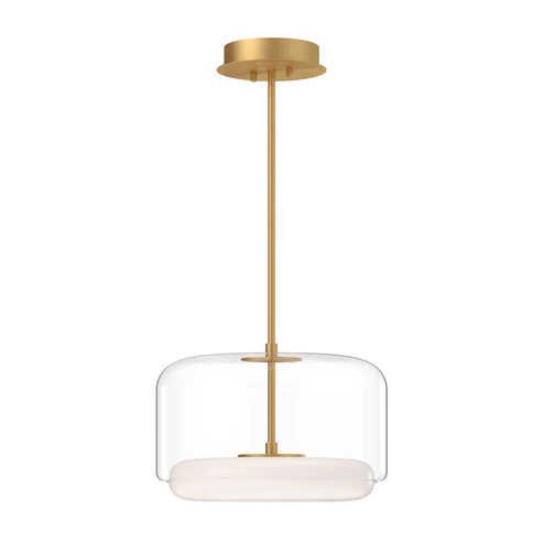 Kuzco Lighting PD70615-SM/BN-UNV Enkel LED 15 inch Pendant Ceiling Light Clear Brushed Gold Finish