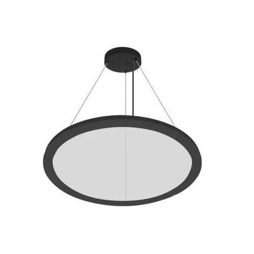 EnvisionLED LED-SRD-23-50W-UD-RTRI-BL 8-ft LED ARCY-Line Circular Suspended Up/Down Light, 120-277V, Selectable CCT, Black Finish