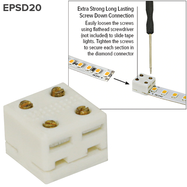 Elco Lighting EPSD20 Tape Light Accessory - Diamond Connector