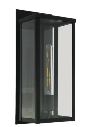 Westgate ERSH-18R-BK 18in X 7" Reverse E26 Glass Wall Sconce Includes 6w 30k LED T Lamp Black