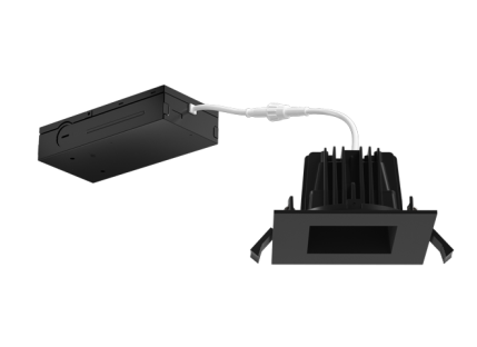 Elco Lighting ERT434CT5BB 4" Square LED Recessed Downlights with 5-CCT Switch, Wattage 10W, Color Temperature 2700K-5000K, Voltage 120V, Dimming Triac/ELV, All Black