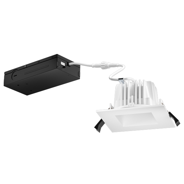 Elco Lighting ERT487CT5W 4" LED High Lumen Square Reflector Insert with 5-CCT Switch & 3-Lumen Switch - White
