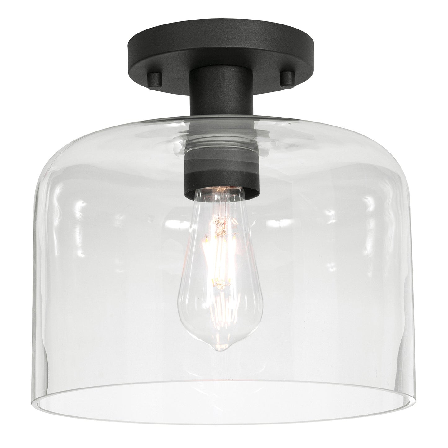 AFX Lighting ESAC10MBBK Elsa 1 Light Medium Base 10 Inch LED Flush Mount Ceiling Light, Watt 9W, 120V, Black Finish
