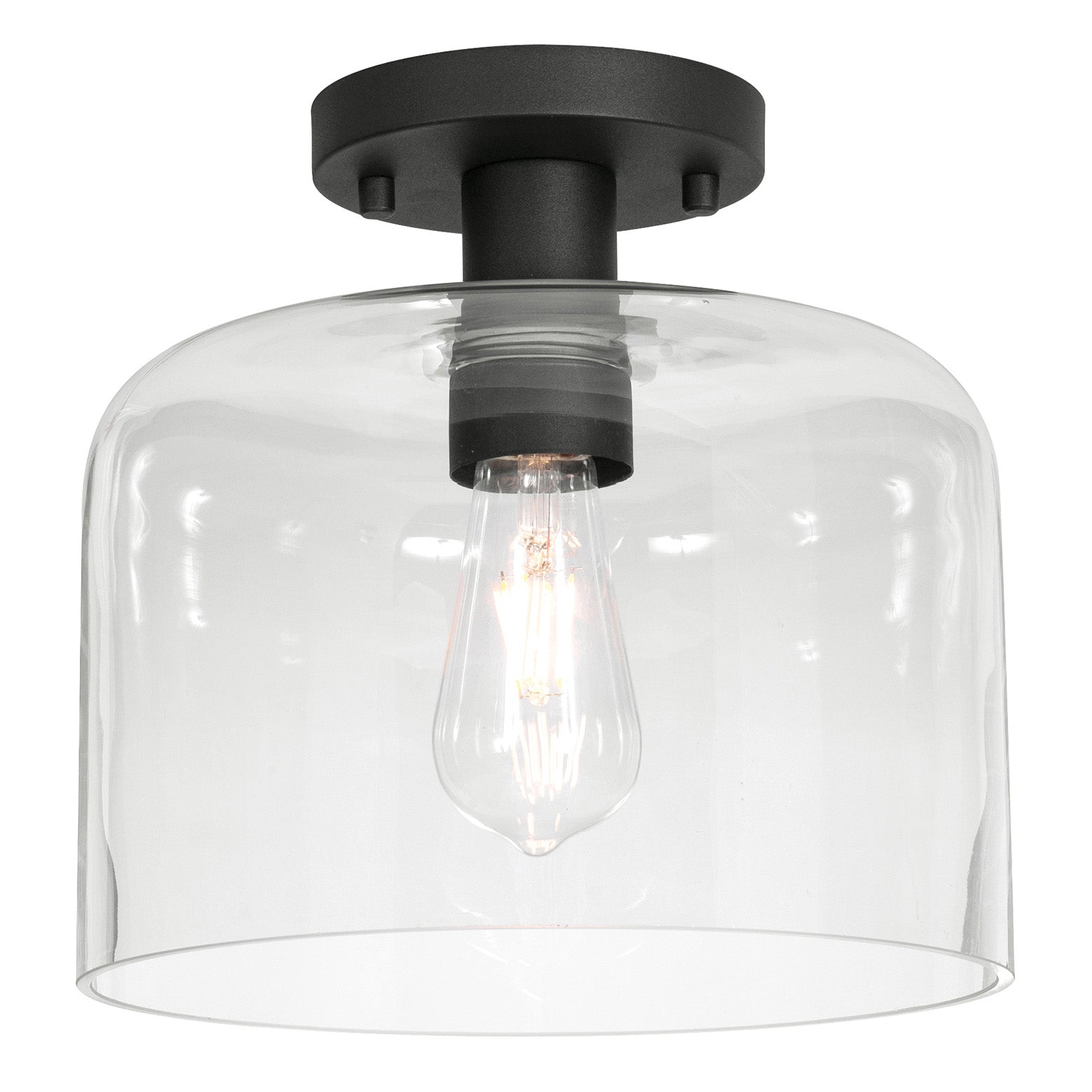 AFX Lighting ESAC10MBBK Elsa 1 Light Medium Base 10 Inch LED Flush Mount Ceiling Light, Watt 9W, 120V, Black Finish