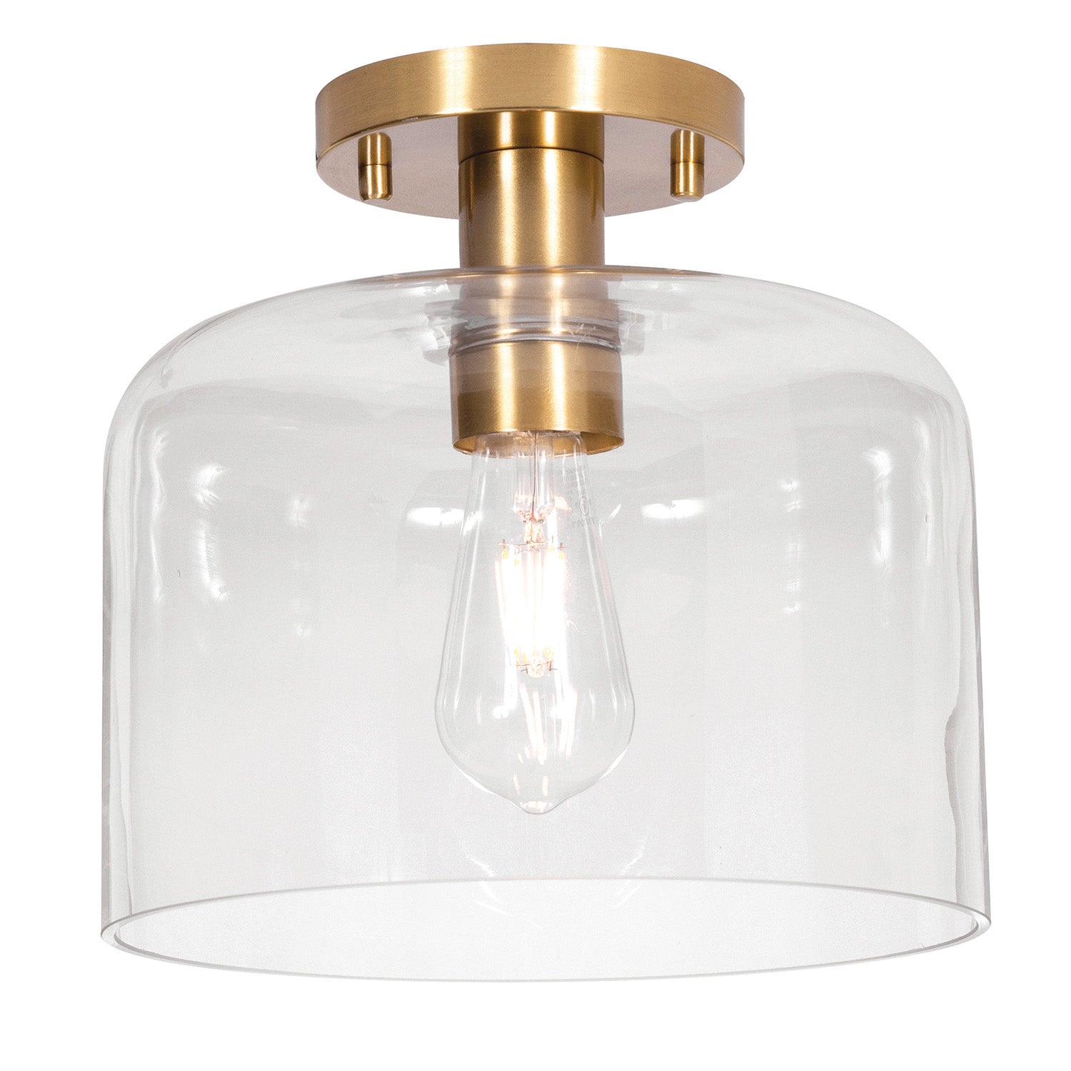 AFX Lighting ESAC10MBLB Elsa 1 Light Medium Base 10 Inch LED Flush Mount Ceiling Light, Watt 9W, 120V, Light Antique Brass Finish