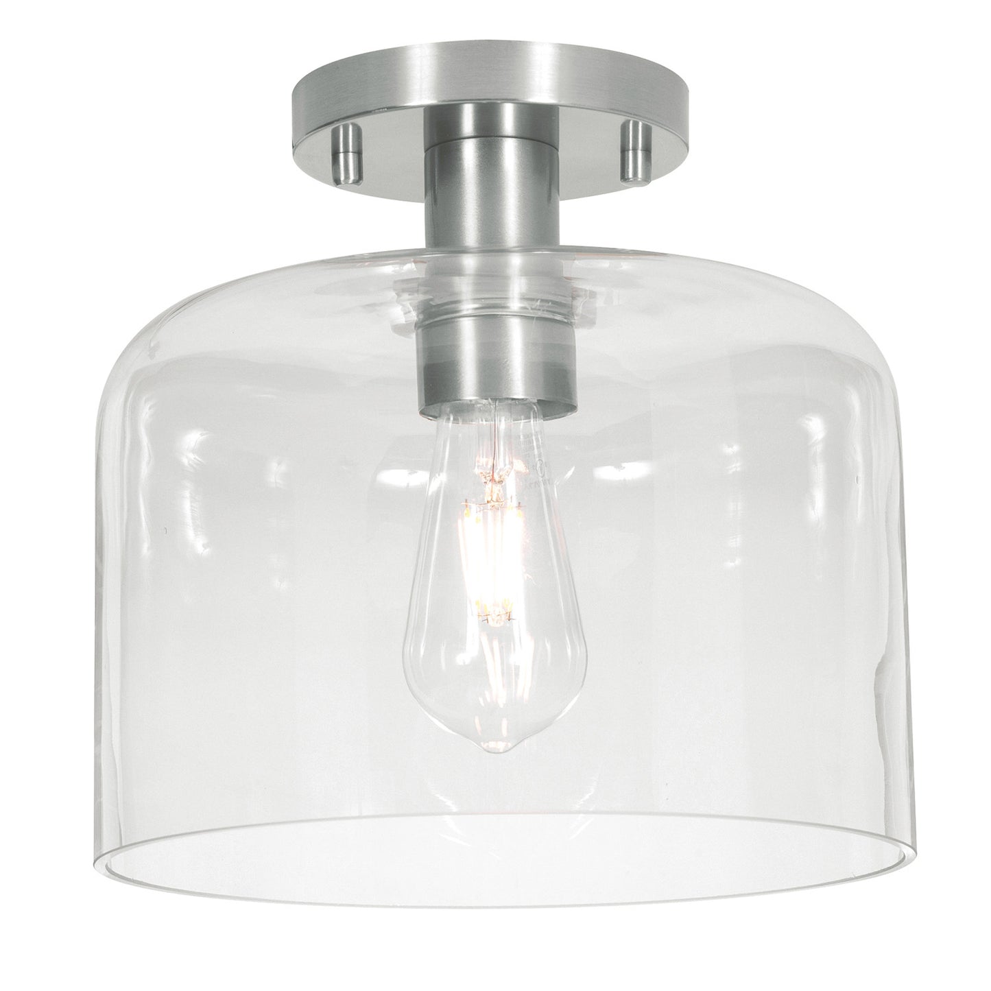 AFX Lighting ESAC10MBSN Elsa 1 Light Medium Base 10 Inch LED Flush Mount Ceiling Light, Watt 9W, 120V, Satin Nickel Finish