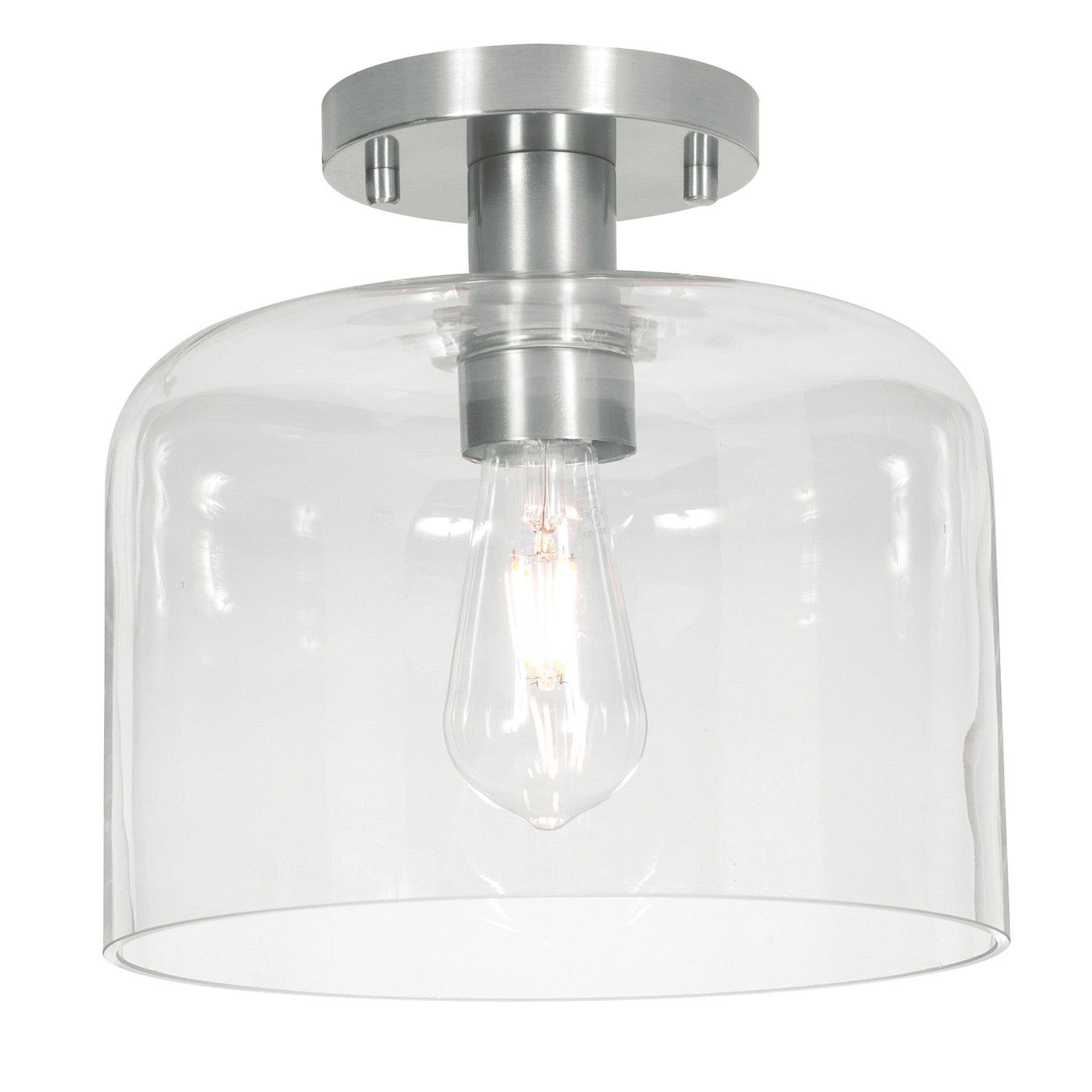 AFX Lighting ESAC10MBSN Elsa 1 Light Medium Base 10 Inch LED Flush Mount Ceiling Light, Watt 9W, 120V, Satin Nickel Finish