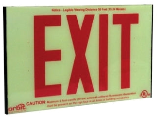 Orbit ESI-R Self-Illuminating Low-Level Exit Sign Red Letters