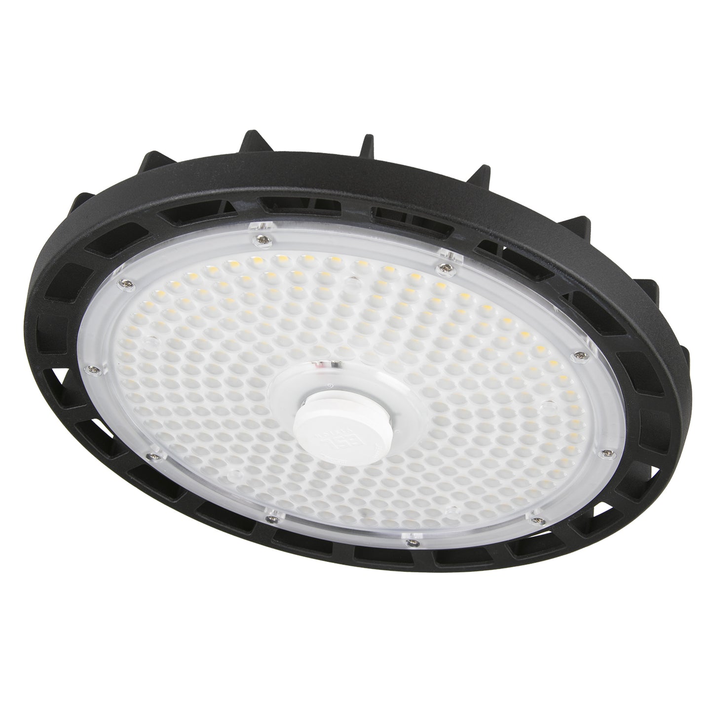 ESL Vision ESL-ERHB-180W-150-BK-90D-EM30 Round LED High Bay Light, Wattage 200W, Lumens 27900 lm, Color Temperature 5000K, 90° Lens, Voltage 120-277VAC Input, Integrated Sensor Receptacle, Emergency Back Up Unit, Black Finish
