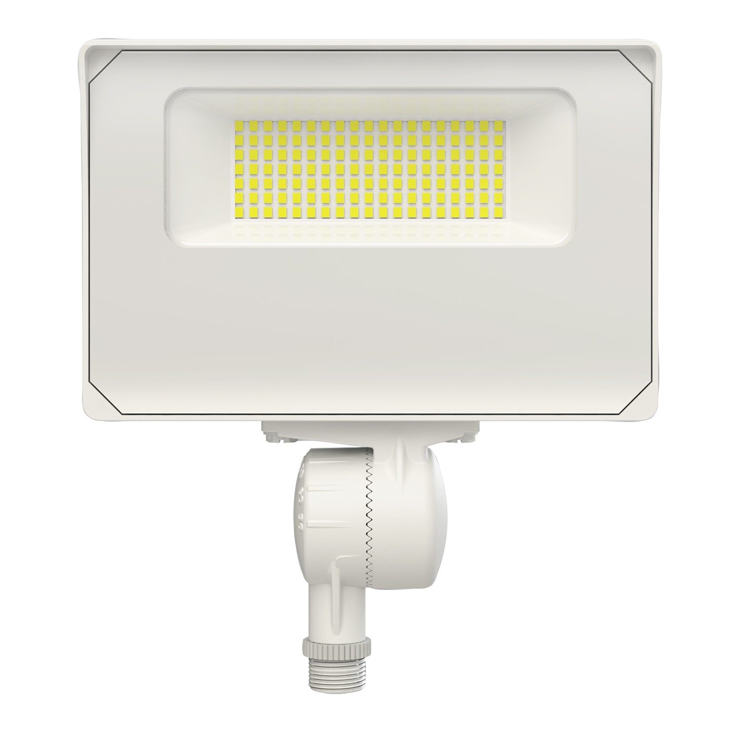 ESL Vision ESL-FLD-105150W-13050-WH Flood Light Series, Adjustable Wattage 105W, 120W, 150W, Adjustable Kelvin 3000K/4000K/5000K, 20,154 Lm Max Output, White Finish, Integrated On/Off Photocell, Slip Fitter with Side Yoke Mount