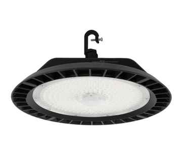 ESL Vision ESL-RHB-100200W-250-BK-120D Adjustable Round LED High Bay Light, Wattage 200/150/120/100W, Lumens 29,000 lm, Color Temperature 5000K, Voltage 120-277VAC Input, Integrated Sensor Receptacle, Black Finish