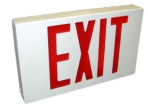 ORBIT ESL-W-R Led Exit Sign AC Only White Housing Red Letters