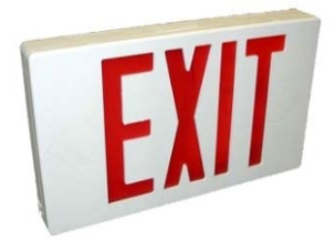 ORBIT ESL2C-W-R Dual-Circuit (Ac/Gen) Led Exit Sign White Housing Red Letters