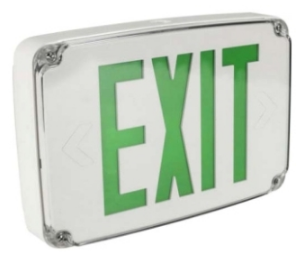 ORBIT ESLN4M-B-1-G-AC Micro Led Wet Location Exit Sign Black Housing 1F ...