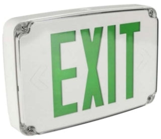 Orbit ESLN4M-B-2-G-EB Micro LED Wet Location Exit Sign Black Housing W/ Double Face Green Letters Battery Back Up