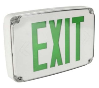 Orbit ESLN4M-W-2-G-2C Led Micro Led Wet Location Exit Sign White Housing 2f Green Letters Dual-circ