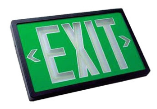 ORBIT ESN-W-R-1-10 Self-illuminating Tritium Exit Sign White Housing Red FP 1F 10 Yrs