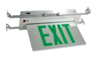 ORBIT ESRE-A-1-G-2C Led Recessed Mount Edge-lit Exit Sign AL Cas 1F Self Diag