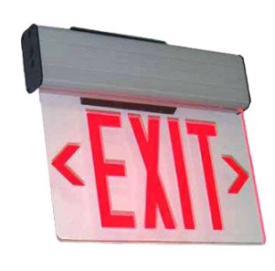 ORBIT ESSE-B-1-R-AC Led Surface Edge-lit Exit Sign Black Cas 1F Red Letters AC Only