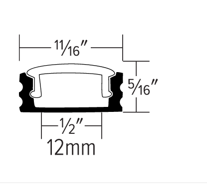 Elco Lighting EUD31 Custom Cut Shallow Mount Aluminum Channel