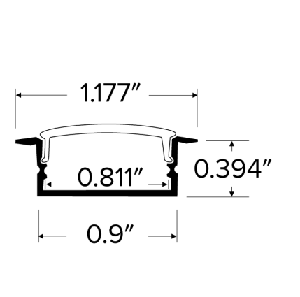 Elco Lighting EUD33-8 Recessed Mount Aluminum Channel