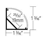 Elco Lighting EUD36-8 Round Corner Mount Aluminum Channel