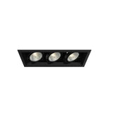 Eurofase TE133-01 18-in 225W Multiple Recess Downlight With Trim - 3 Lights - 120V - Black/Black