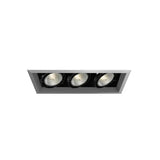 Eurofase TE133-0N 18-in 225W Multiple Recess Light With Trim - 3 Lights - 120V - Platinum/Black