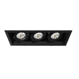 Eurofase TE133LED-30-2-01 18-in 78W Multiple Recess Downlight With Trim - 3 Lights - 3000K - 120V - Black/Black