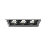 Eurofase TE133LED-30-2-0N 18-in 78W Multiple Recess Downlight With Trim - 3 Lights - 20° - 3000K - 120V - Platinum/Black