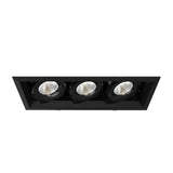 Eurofase TE133LED-30-4-01 18-in 78W Multiple Recess Downlight With Trim - 3 Lights - 40° - 3000K - 120V - Black/Black