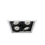 Eurofase TE134BLED-40-4-02 14-in 104W Multiple Recess Downlight With Trim - 4 Lights - 40° - 4000K - 120V - White/Black