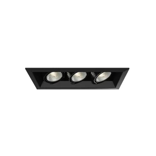 Eurofase TE163-01 150W Recessed Downlight With Trim - 3 Lights - PAR20 - 120V - Black/Black