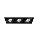 Eurofase TE613LED-35-2-01 12-in 45W Multiple Recess Downlight Without Trim - 3 Lights - 20° - 3500K - 120V - Black/Black