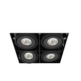 Eurofase TE614BLED-40-4-01 8-in 60W Multiple Recess Downlight Without Trim - 4 Lights - 40° - 4000K - 120V - Black/Black