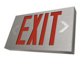 MaxLite EXAC-RW Thin Aluminum Exits Combo Red Letters, Battery Backup