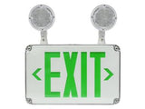 MaxLite EXC-GW-WL Exit And Emergency Combination Thermoplastic Green Letters White Head Capable, Wet Locations