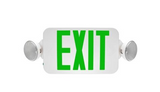 MaxLite EXC-GWRC Exit And Emergency Combination Thermoplastic Green Letters White Remote Head Capable  W/ Battery Backup