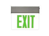 MaxLite EXE-GS1S Edgelit Exit Sign, Green Letters, Silver, One Side, With Battery Backup