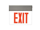 MaxLite EXE-RS1S Edgelit Exit Sign, Red Letters, Silver, One Side, With Battery Backup