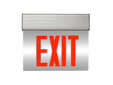 MaxLite EXE-RS2S Edgelit Exit Sign, Red Letters, Silver, Two Side, With Battery Backup