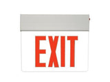 MaxLite EXE-RW1S Edgelit Exit Sign, Red Letters, One Side, With Battery Backup in White Finish